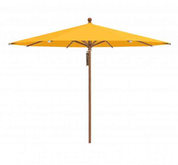 PIAZZA® Sonnenschirm 250 cm rund, Aluminium Holzoptik, Flaschenzug