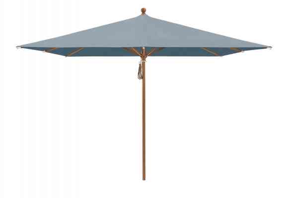 PIAZZA® Sonnenschirm 250 x 250 cm quadratisch, Aluminium Holzoptik, Flaschenzug
