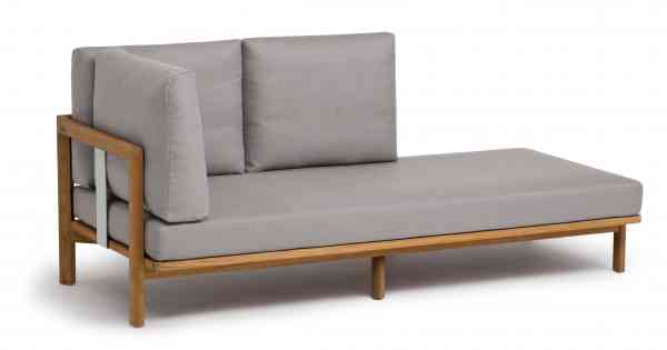 NEW HAMPTON Lounge Recamiere - Teakgestell mit Acrylpolsterung