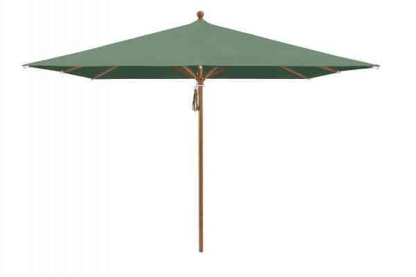 PIAZZA® Sonnenschirm 250 x 250 cm quadratisch, Aluminium Holzoptik, Flaschenzug