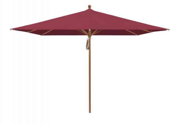 PIAZZA® Sonnenschirm 250 x 250 cm quadratisch, Aluminium Holzoptik, Flaschenzug