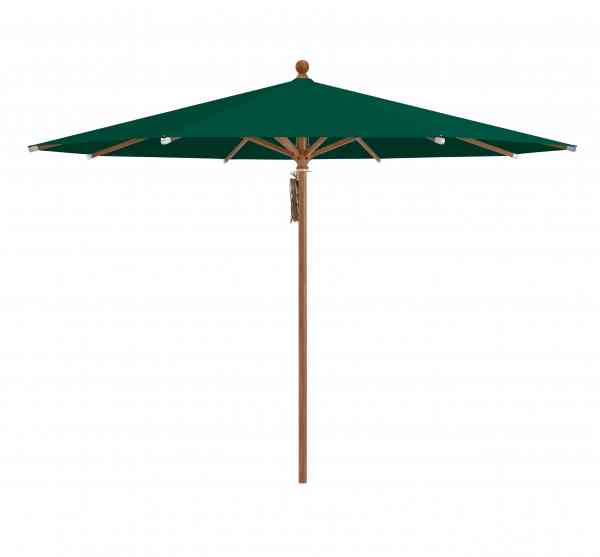 PIAZZA® Sonnenschirm 300 cm rund, Aluminium Holzoptik, Flaschenzug