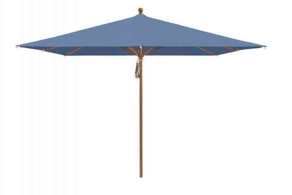 PIAZZA® Sonnenschirm 250 x 250 cm quadratisch, Aluminium Holzoptik, Flaschenzug