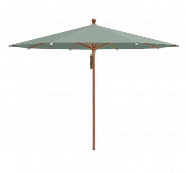PIAZZA® Sonnenschirm 300 cm rund, Aluminium Holzoptik, Flaschenzug