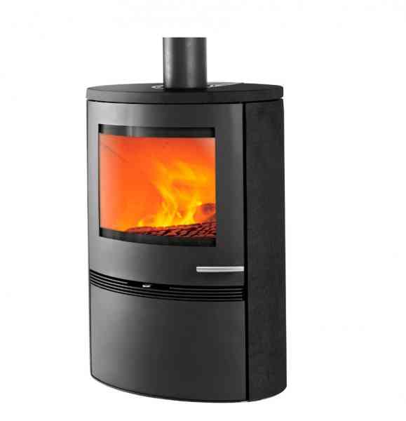 TT22HS Black Kaminofen 7,5 KW mit schwarzer Sandsteinverkleidung