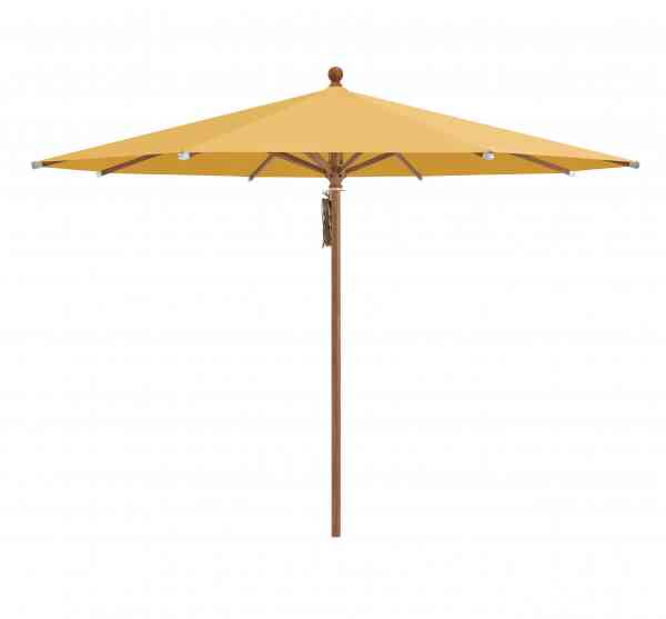 PIAZZA® Sonnenschirm 250 cm rund, Aluminium Holzoptik, Flaschenzug
