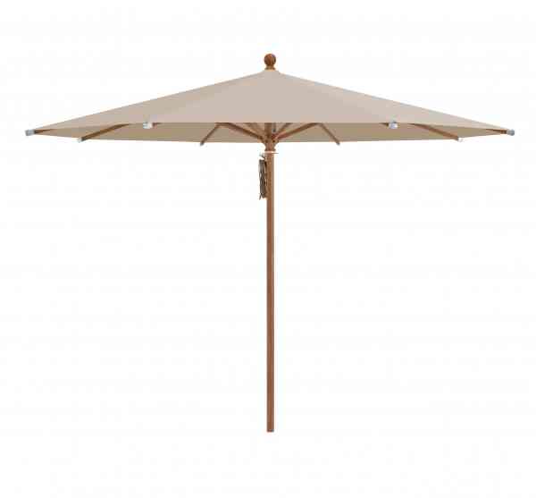 PIAZZA® Sonnenschirm 250 cm rund, Aluminium Holzoptik, Flaschenzug