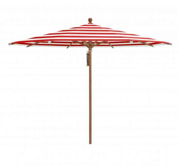 PIAZZA® Sonnenschirm 250 cm rund, Aluminium Holzoptik, Flaschenzug
