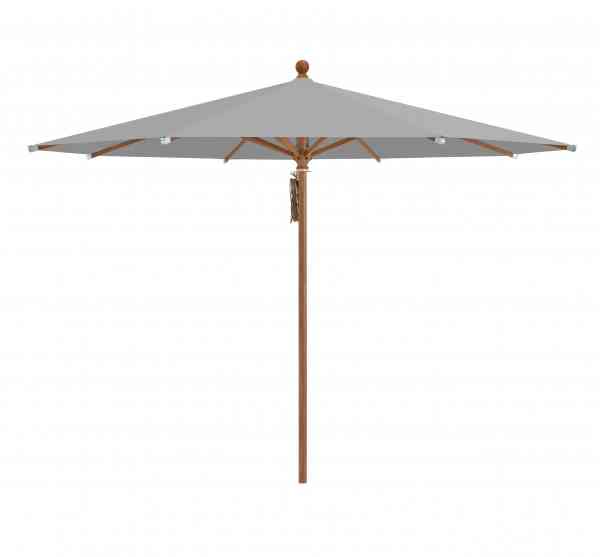 PIAZZA® Sonnenschirm 300 cm rund, Aluminium Holzoptik, Flaschenzug