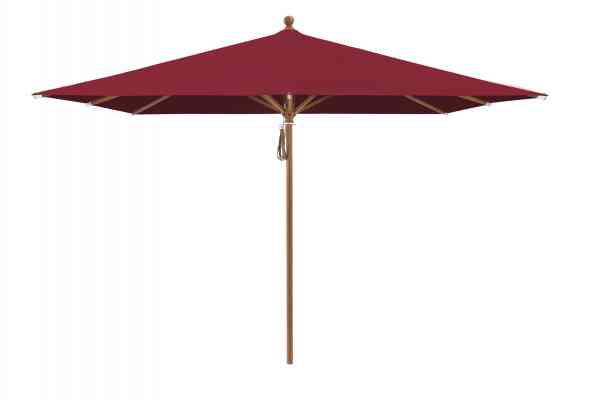 PIAZZA® Sonnenschirm 250 x 250 cm quadratisch, Aluminium Holzoptik, Flaschenzug
