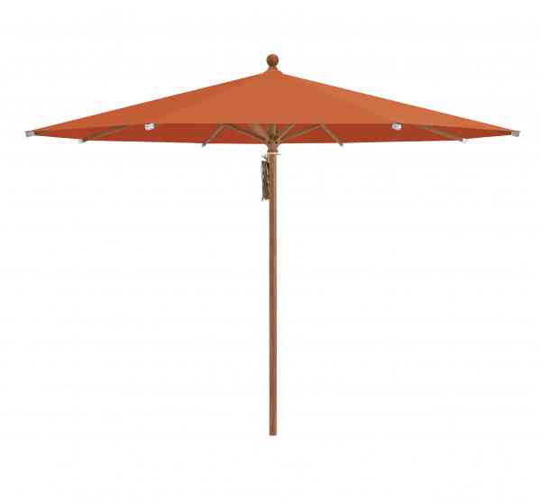 PIAZZA® Sonnenschirm 250 cm rund, Aluminium Holzoptik, Flaschenzug