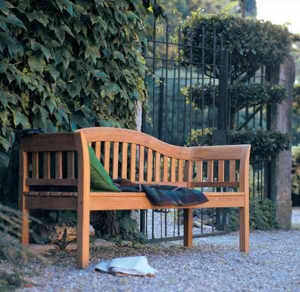 VIKTORIAN 2-Sitzer Bank - Teak - 140 x 55 x 44 / 88 cm