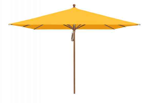 PIAZZA® Sonnenschirm 250 x 250 cm quadratisch, Aluminium Holzoptik, Flaschenzug
