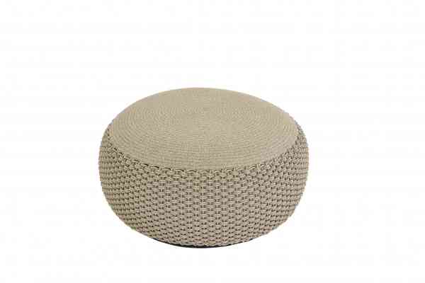Pouf Groß 100% Polypropylen handvernäht mit Memoryschaumfüllung I Ø 85 cm x 45 cm