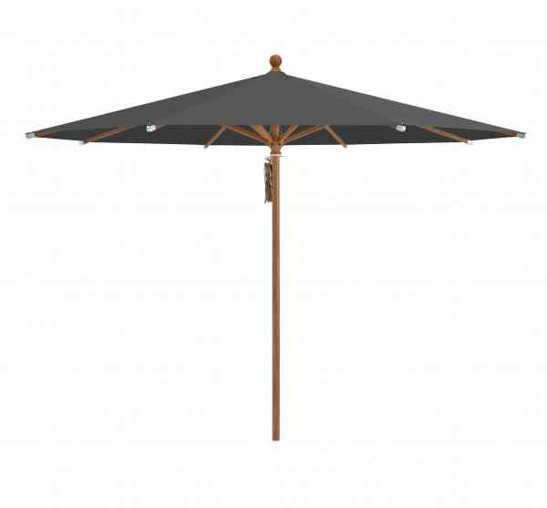 PIAZZA® Sonnenschirm 250 cm rund, Aluminium Holzoptik, Flaschenzug