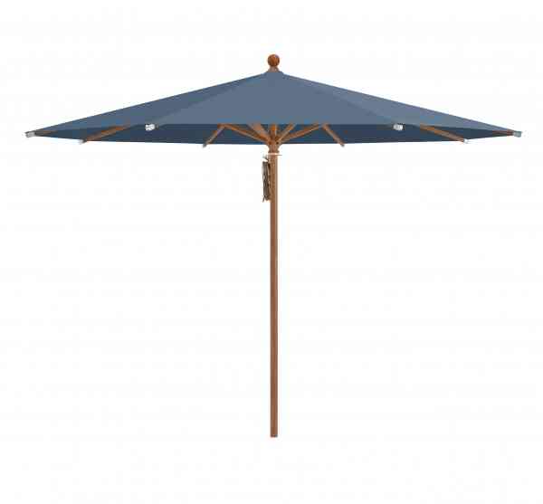 PIAZZA® Sonnenschirm 250 cm rund, Aluminium Holzoptik, Flaschenzug