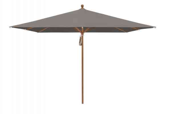 PIAZZA® Sonnenschirm 250 x 250 cm quadratisch, Aluminium Holzoptik, Flaschenzug