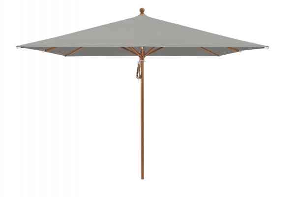 PIAZZA® Sonnenschirm 250 x 250 cm quadratisch, Aluminium Holzoptik, Flaschenzug