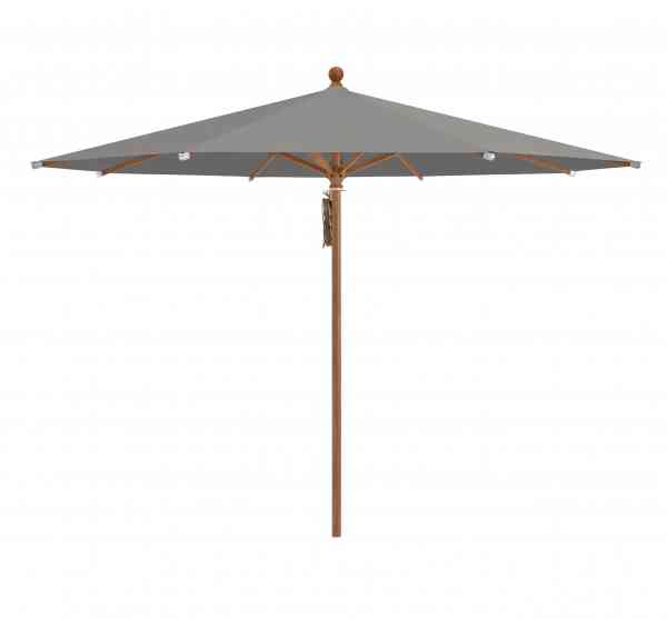 PIAZZA® Sonnenschirm 250 cm rund, Aluminium Holzoptik, Flaschenzug