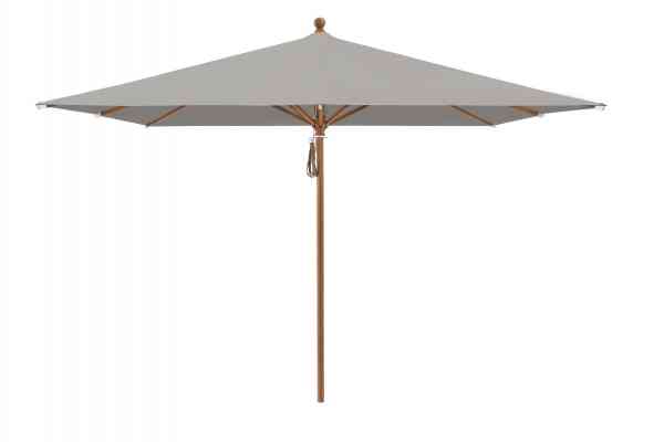 PIAZZA® Sonnenschirm 250 x 250 cm quadratisch, Aluminium Holzoptik, Flaschenzug