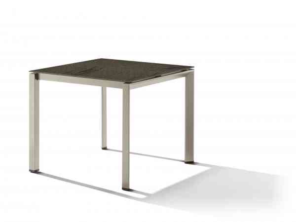 Sieger Gartentisch 90 x 90 cm mit Aluminiumgestell und Polytec Tischplatte