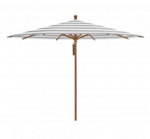 PIAZZA® Sonnenschirm 250 cm rund, Aluminium Holzoptik, Flaschenzug