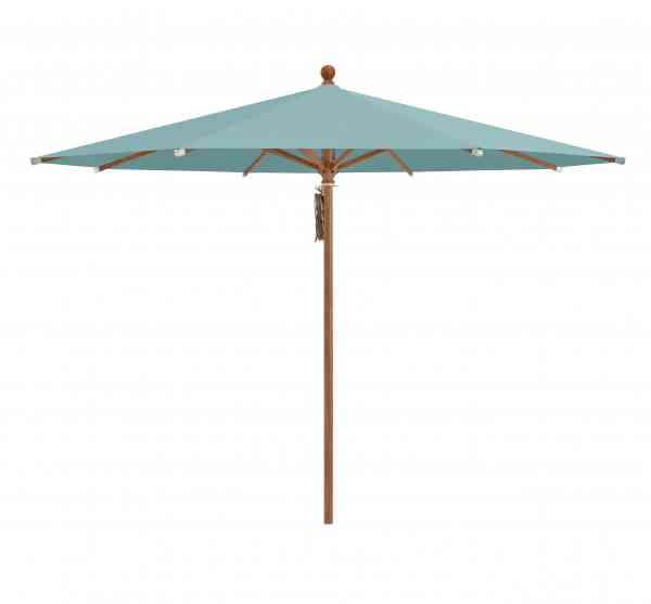 PIAZZA® Sonnenschirm 250 cm rund, Aluminium Holzoptik, Flaschenzug