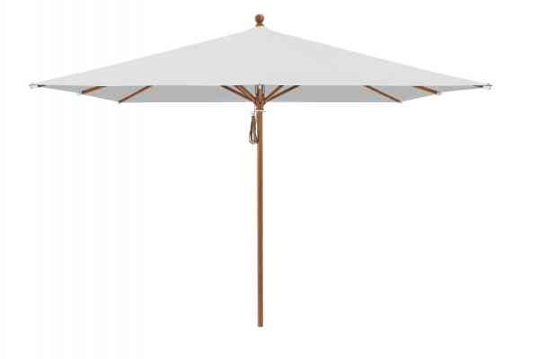 PIAZZA® Sonnenschirm 250 x 250 cm quadratisch, Aluminium Holzoptik, Flaschenzug